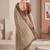beige linen ajrakh print bollywood digital print saree