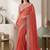 orange chanderi batik print digital print bollywood saree
