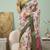 Multicolor linen floral bollywood digital print saree