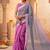 pink chanderi striped printed ready to wear saree