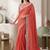 orange chanderi batik print digital print bollywood saree