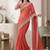 orange chanderi batik print digital print bollywood saree