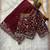 Maroon Color Zari Sequence Mango Design Embrodairy Work Silk Blend Saree