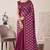 Magenta linen floral bollywood digital print saree
