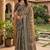 green & beige chanderi paisley printed ready to wear saree