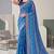 indigo blue chanderi bandhani digital print bollywood saree