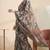 Gray linen floral bollywood digital print saree