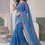 indigo blue chanderi bandhani digital print bollywood saree