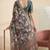 Gray linen floral bollywood digital print saree