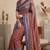 multicolor linen geometric bollywood digital print saree