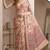 Beige linen floral bollywood digital print saree