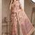 Beige linen floral bollywood digital print saree