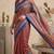 multicolor linen geometric bollywood digital print saree