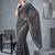 black chanderi block print digital print bollywood saree