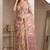 Beige linen floral bollywood digital print saree