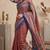 multicolor linen geometric bollywood digital print saree