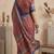 multicolor linen geometric bollywood digital print saree
