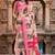 cream & pink chanderi pichwai printed ready to wear saree