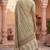 cream & green chanderi graphic printed ready to wear saree