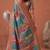 multicolor linen geometric bollywood digital print saree