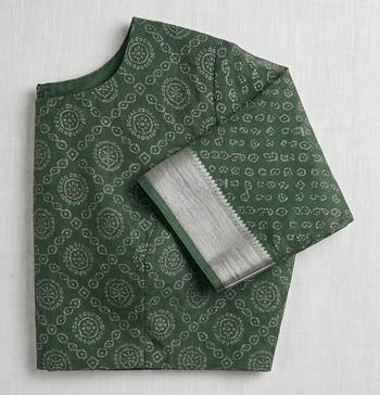 green chanderi bandhani digital print bollywood saree 5