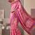 Baby pink linen geometric bollywood digital print saree