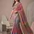multicolor linen geometric bollywood digital print saree