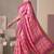 Baby pink linen geometric bollywood digital print saree