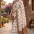 off white chanderi block printed ready to wear saree
