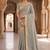 blue & cream chanderi graphic printed ready to wear saree