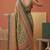 multicolor linen geometric bollywood digital print saree