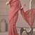 Brick red linen check print bollywood digital print saree