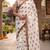 off white chanderi block printed ready to wear saree