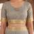 blue & cream chanderi graphic printed ready to wear saree