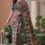 multicolor linen geometric bollywood digital print saree
