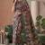 multicolor linen geometric bollywood digital print saree