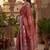 red chanderi pichwai style printed ready to wear saree