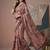multicolor linen geometric bollywood digital print saree