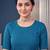 Blue linen bandhani bollywood digital print saree