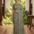 green chanderi block printed ready to wear saree