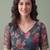 teal green linen botanical design bollywood digital print saree