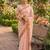 cream chanderi block printed ready to wear saree