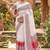 white chanderi block printed ready to wear saree