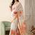 white linen floral bollywood digital print saree
