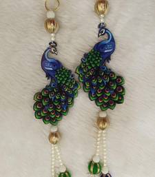 decorative peacock door hanging with beaded latkan for diwali home festive decoration pack of 2