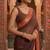 black chanderi striped printed ready to wear saree