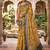 mustard yellow chanderi botanical printed ready to wear saree