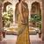 mustard yellow chanderi botanical printed ready to wear saree