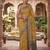 mustard yellow chanderi botanical printed ready to wear saree