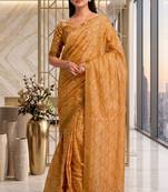 mustard gold chanderi digital printed ready to wear saree